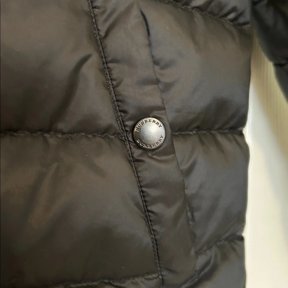 Burberry Kids Black Hooded Duck Down Jacket